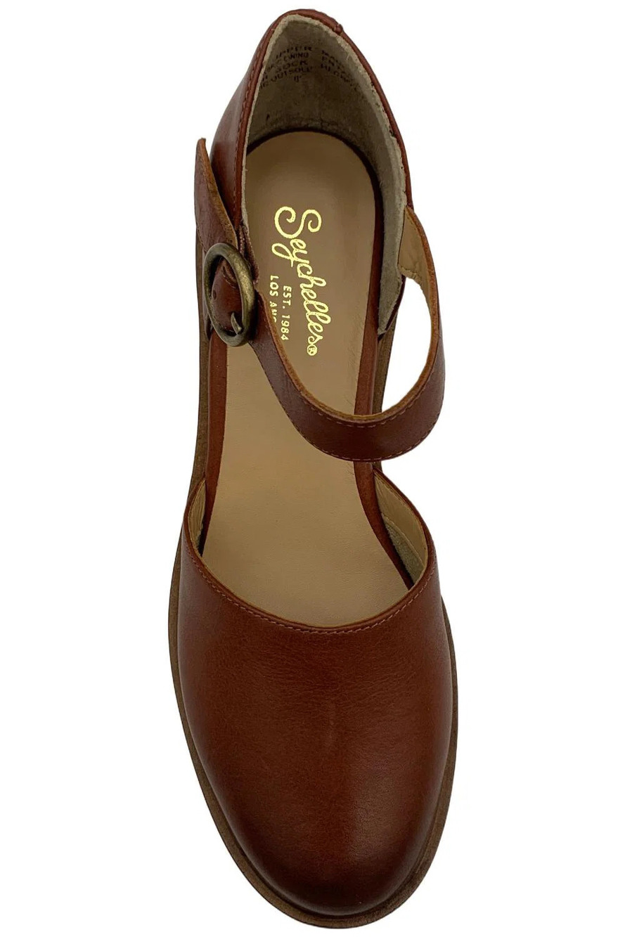Seychelles Women's Mary Jane Lock and Key Rust Leather - Wide - Picture 2 of 3